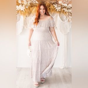 Elegant Cream Maxi Dress